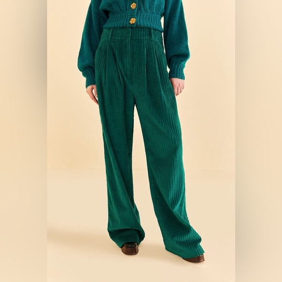 Farm Rio: Emerald Corduroy Pants - Picture 5 of 10